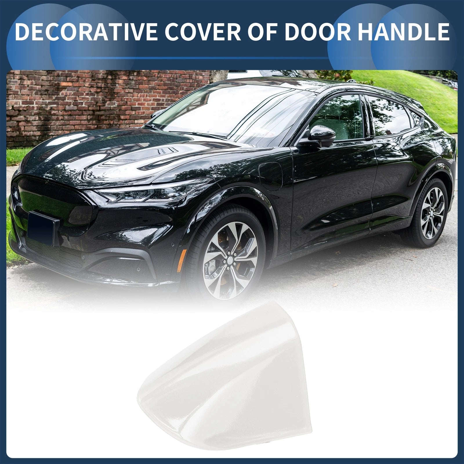 Door Handle Cover Front Left for Ford Mustang (2015–2020) ABS White
