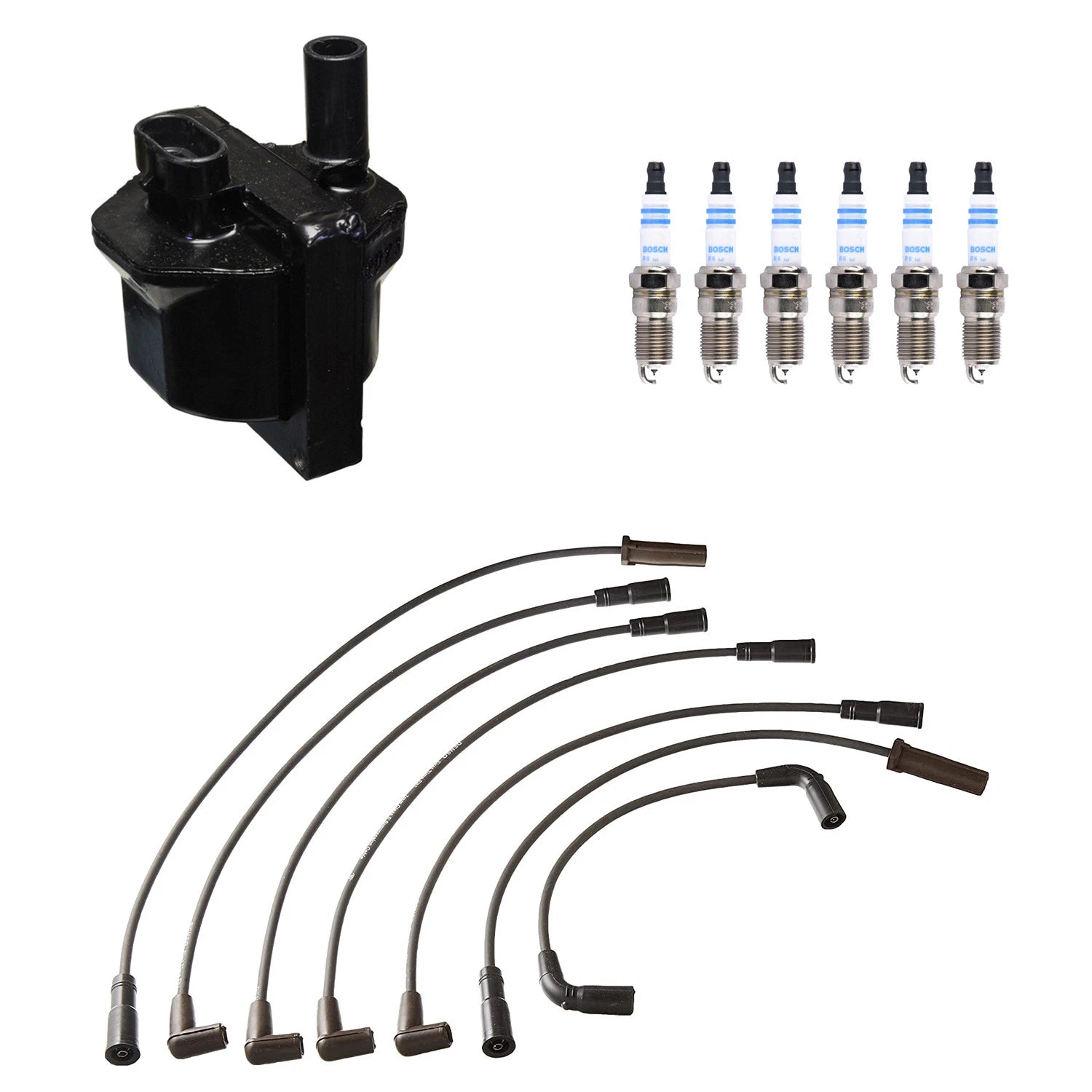 Denso Ignition Coil Wires & Bosch Iridium Spark Plugs Kit for Astro Sonoma (1995–2005)
