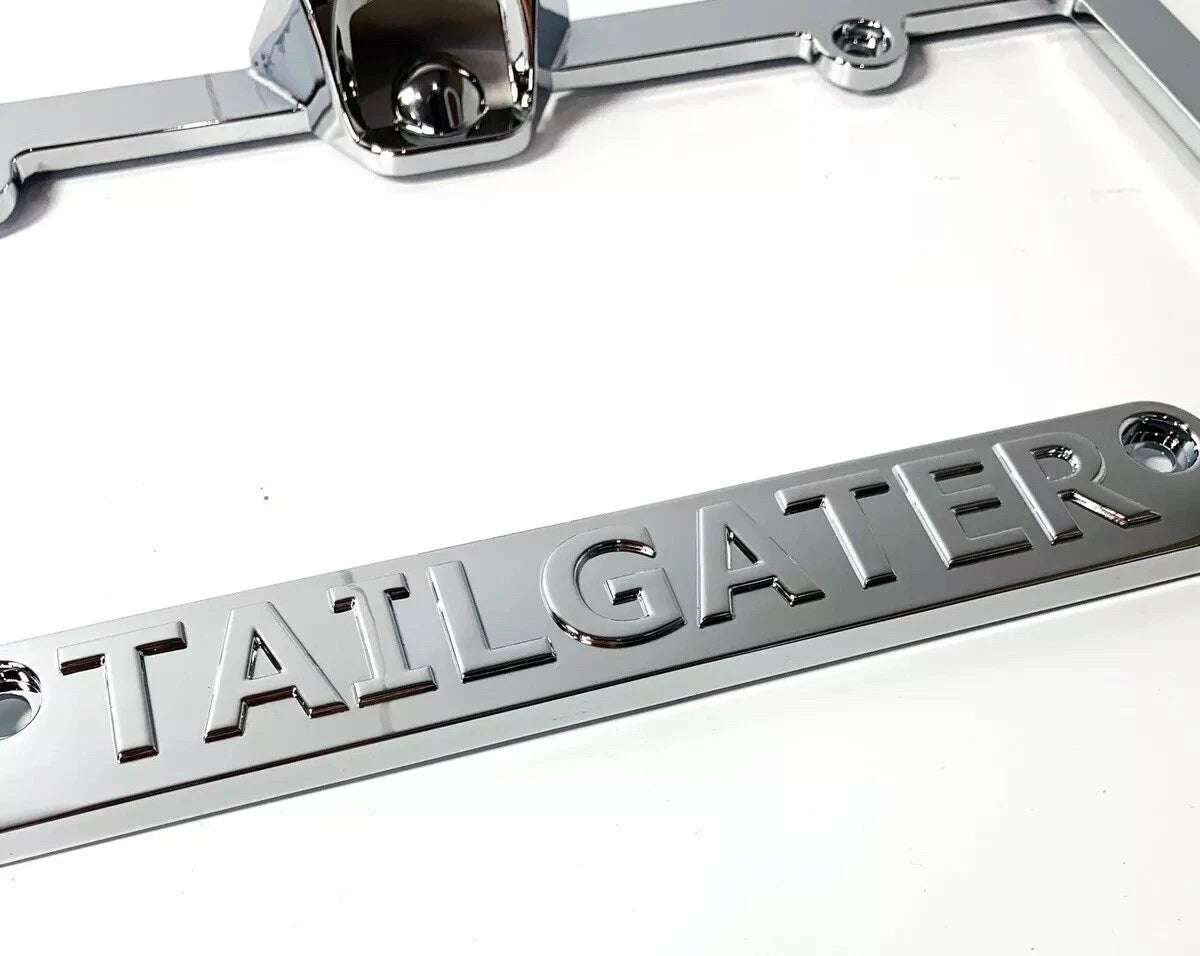 Chrome Tailgate License Plate Frame W Bottle Opener for Chevy Silverado (2019–2024)