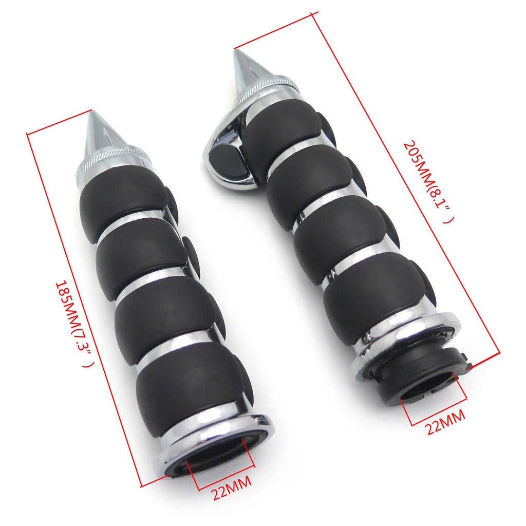 Chrome Spike 7/8" Handlebar Grips for Kawasaki Harley