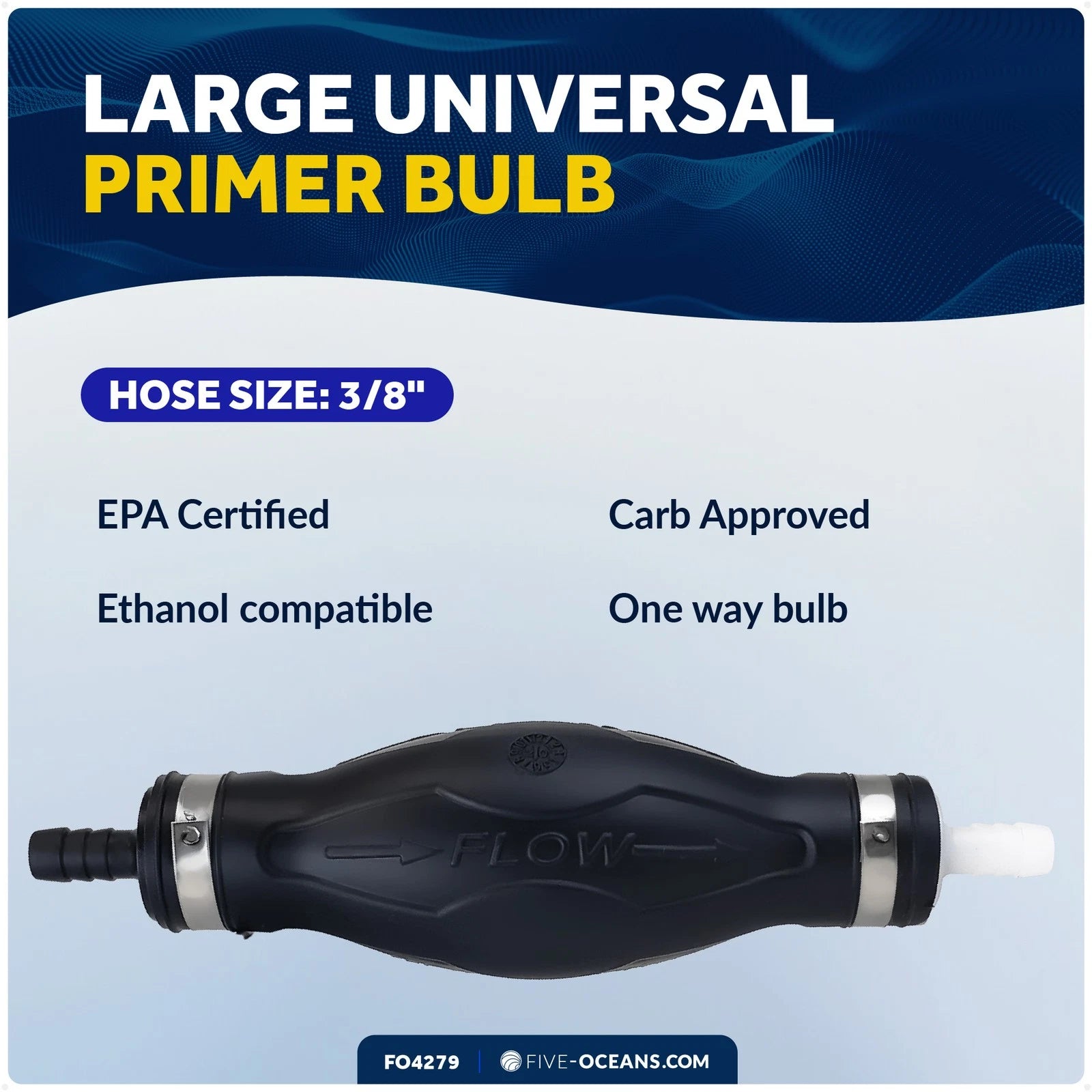 Fuel Primer Bulb for Universal Outboard (3/8 Inch, FO4279)