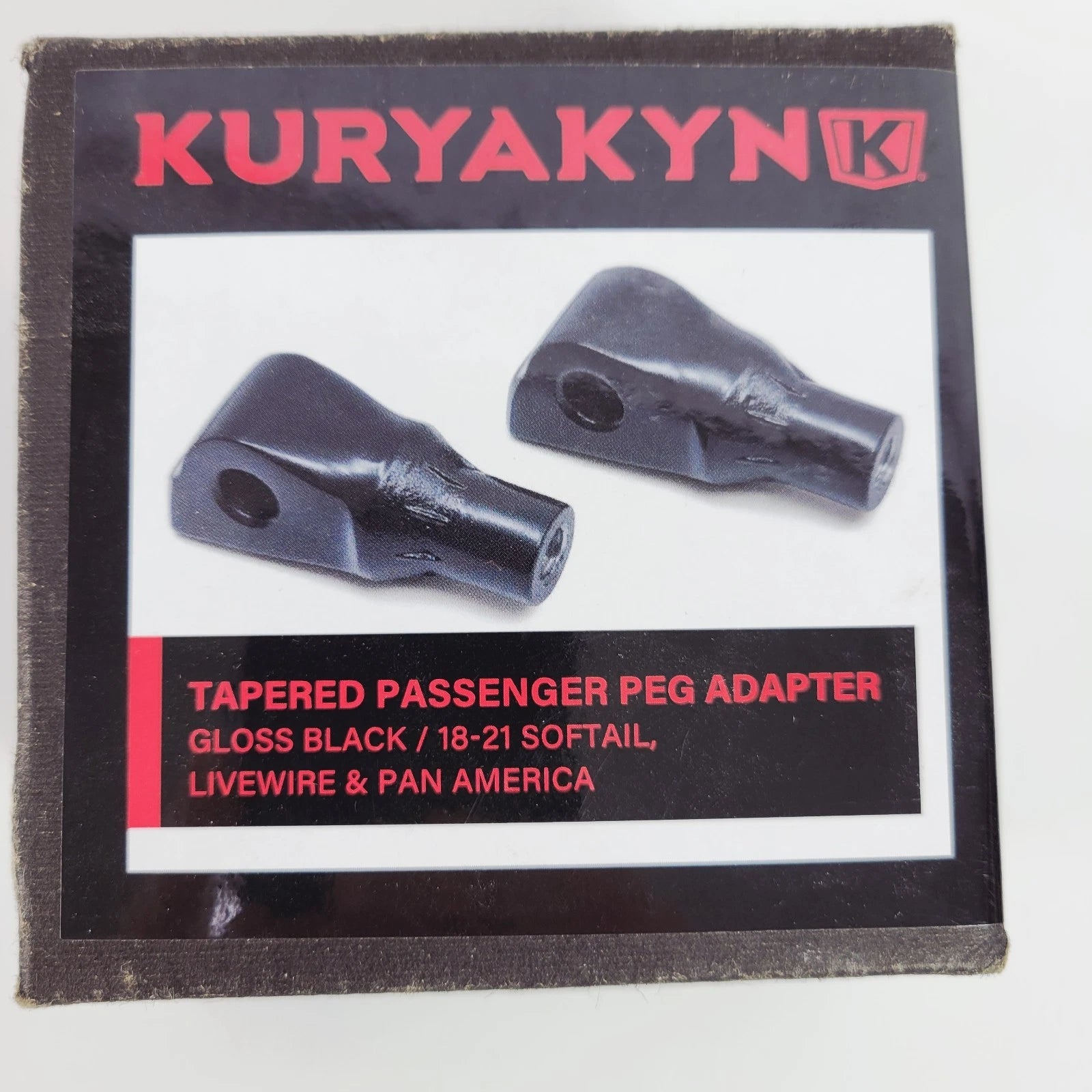 Kuryakyn 8926 Passenger Peg Adapter Taper Black for Harley Softail (2018–2023)