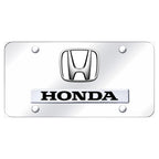 Dual Chrome/White Fill Logo on Chrome Plate - Officially Licensed for Honda