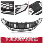 Front Bumper Upper Grille for Honda Civic Sedan (2013-2015) with Chrome Trim