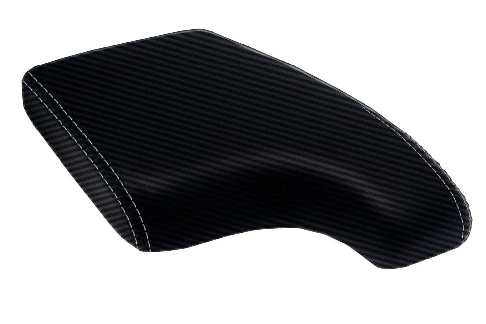 Console Lid Armrest Cover for Acura ILX (2013–2022) Carbon Fiber Gray Stitch