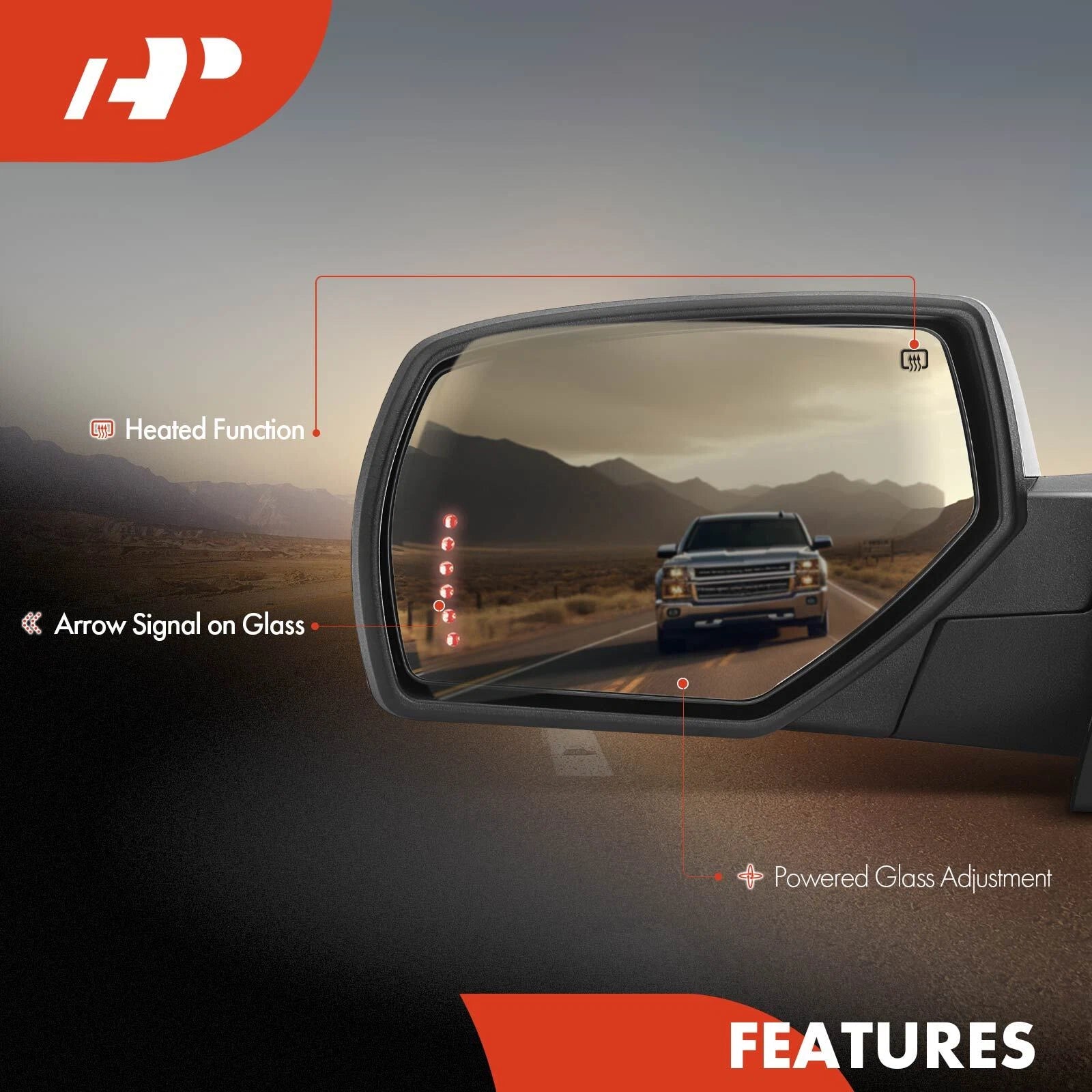 Power Towing Mirrors for GMC Sierra 1500 (2014â2023)