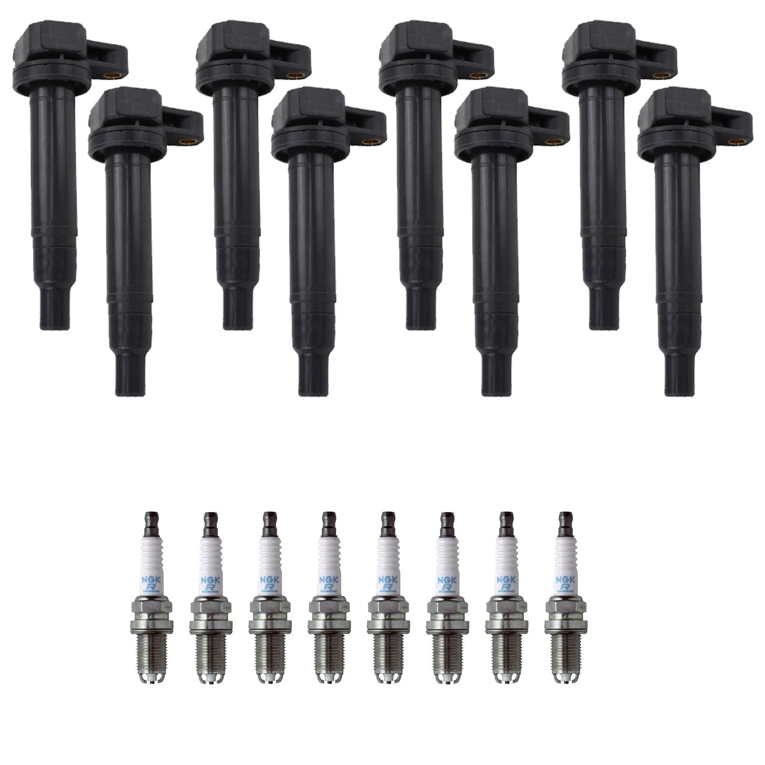 Set of 8 NGK Ignition Coils & Nickel Spark Plugs for Lexus GS430 SC430 (2001–2010)
