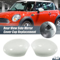 Pair Rearview Mirror Cover Cap White for BMW Mini Clubman R55 R57