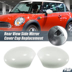 Pair Rearview Mirror Cover Cap White for BMW Mini Clubman R55 R57
