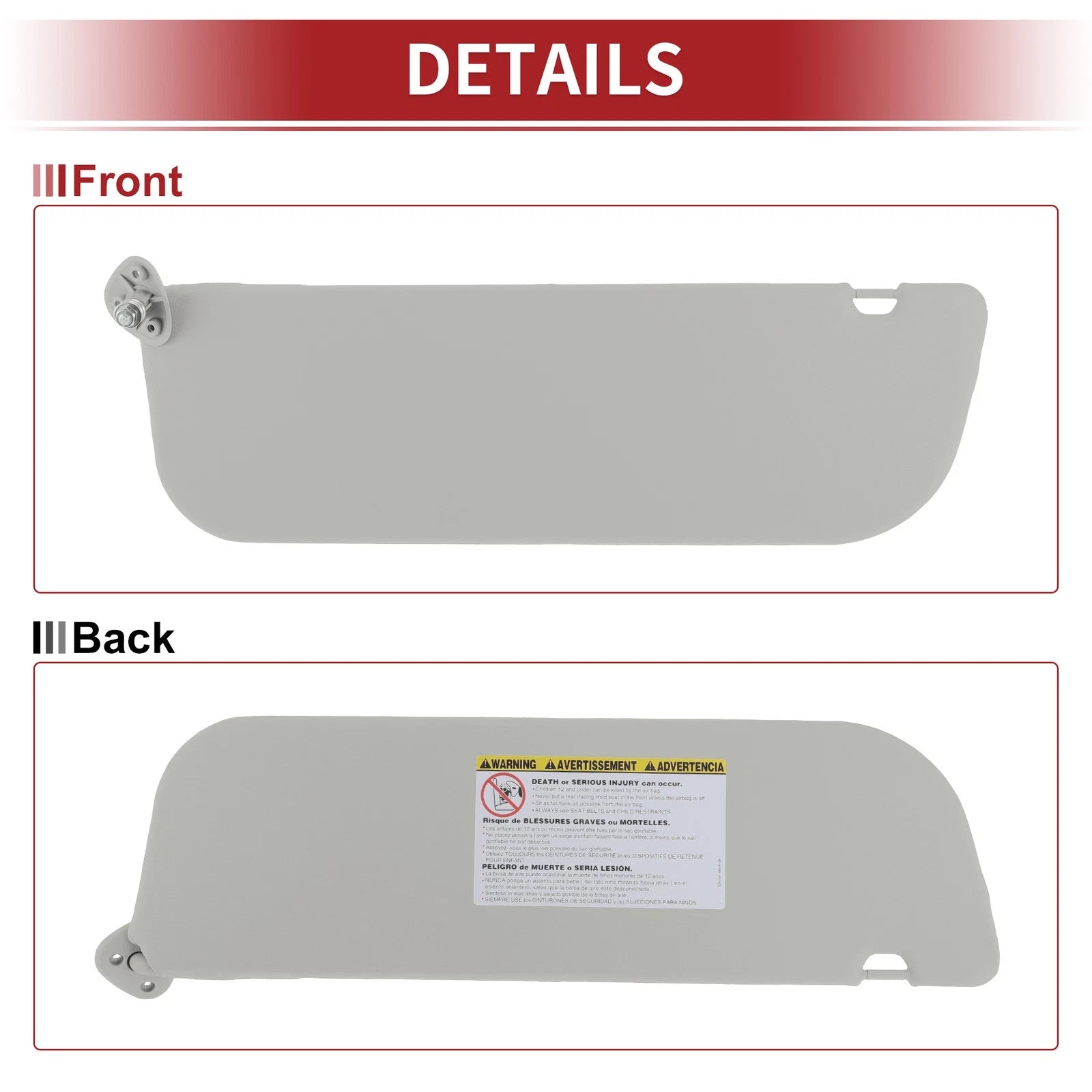 Left Sun Visor for Ford E-150 (2009–2014) No. 9C2Z-1504105-AA/FA