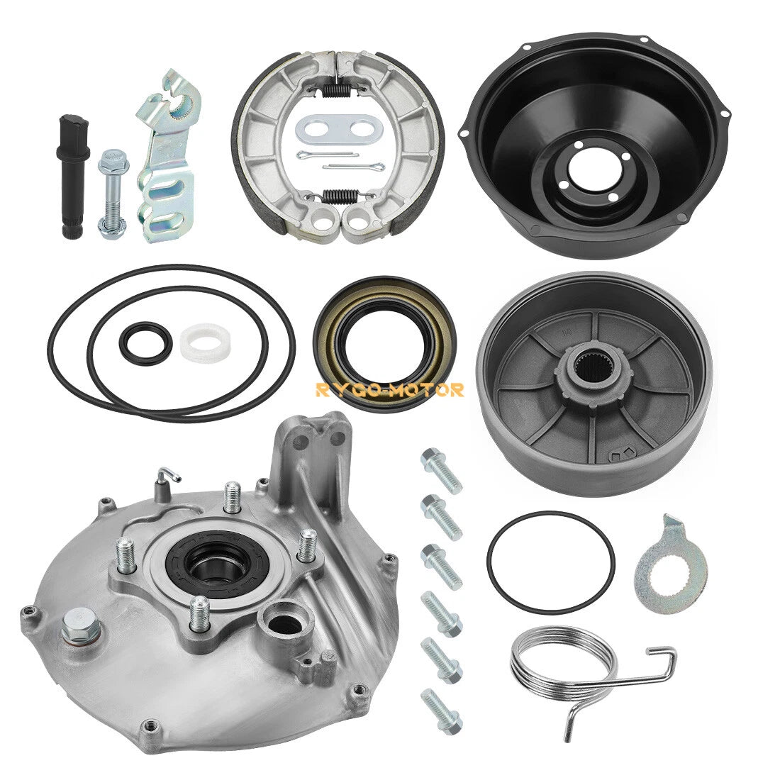 Rear Brake Drum Hub Plate Cover w/Shoes for Honda Foreman 400 TRX400FW (1995–2003)