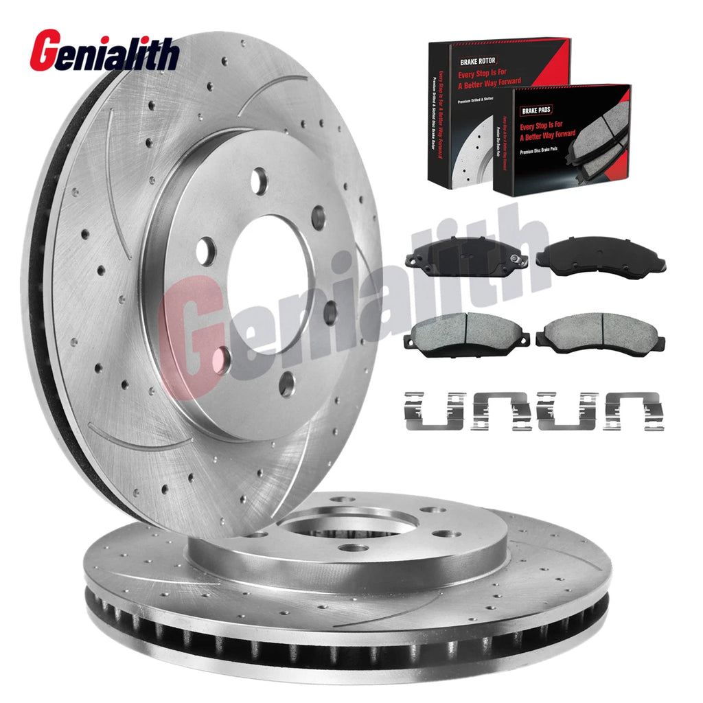 Front Drilled Rotors & Brake Pads for Chevrolet Silverado Sierra 1500 (2005–2007)