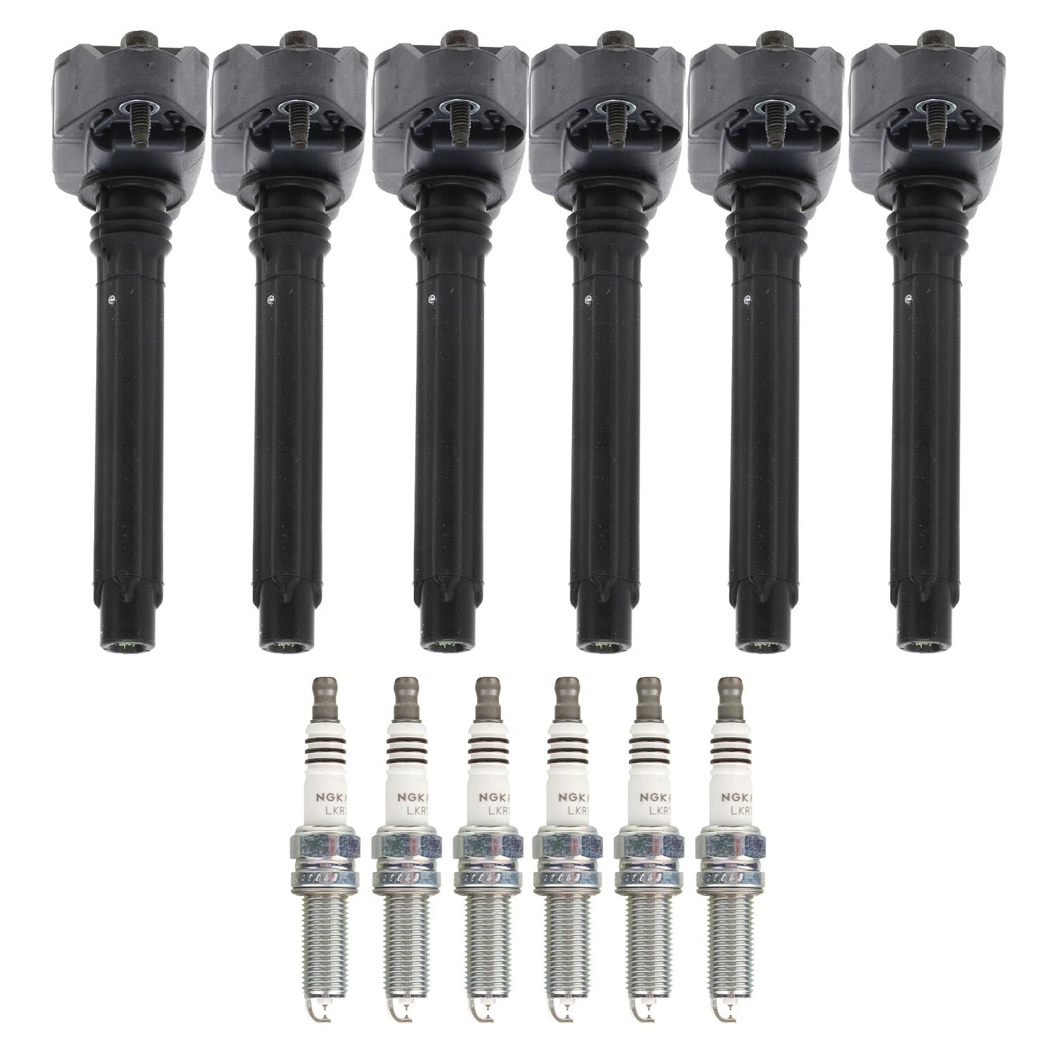 Set of 6 Ignition Coils & NGK Ruthenium HX Spark Plugs for Pacifica Durango (V6)