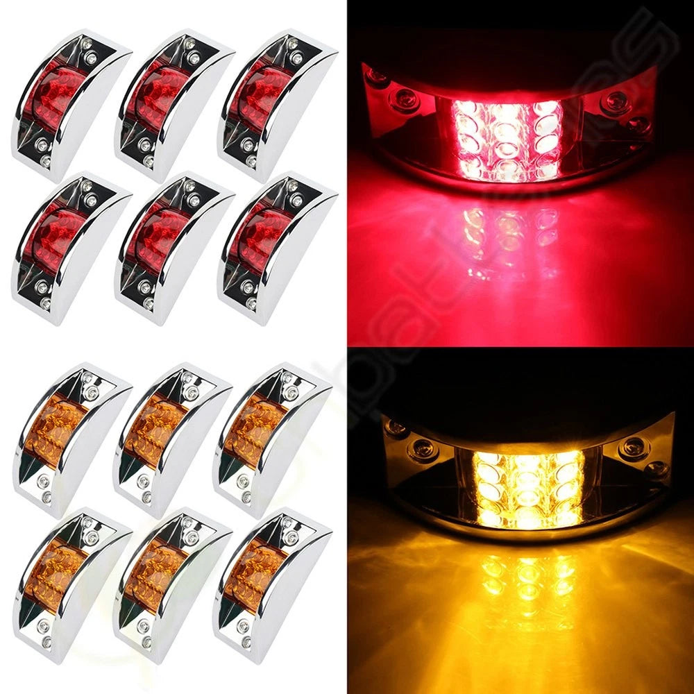 2X LED Yellow Side Signal Turn Lights for Peterbilt Pickup Truck