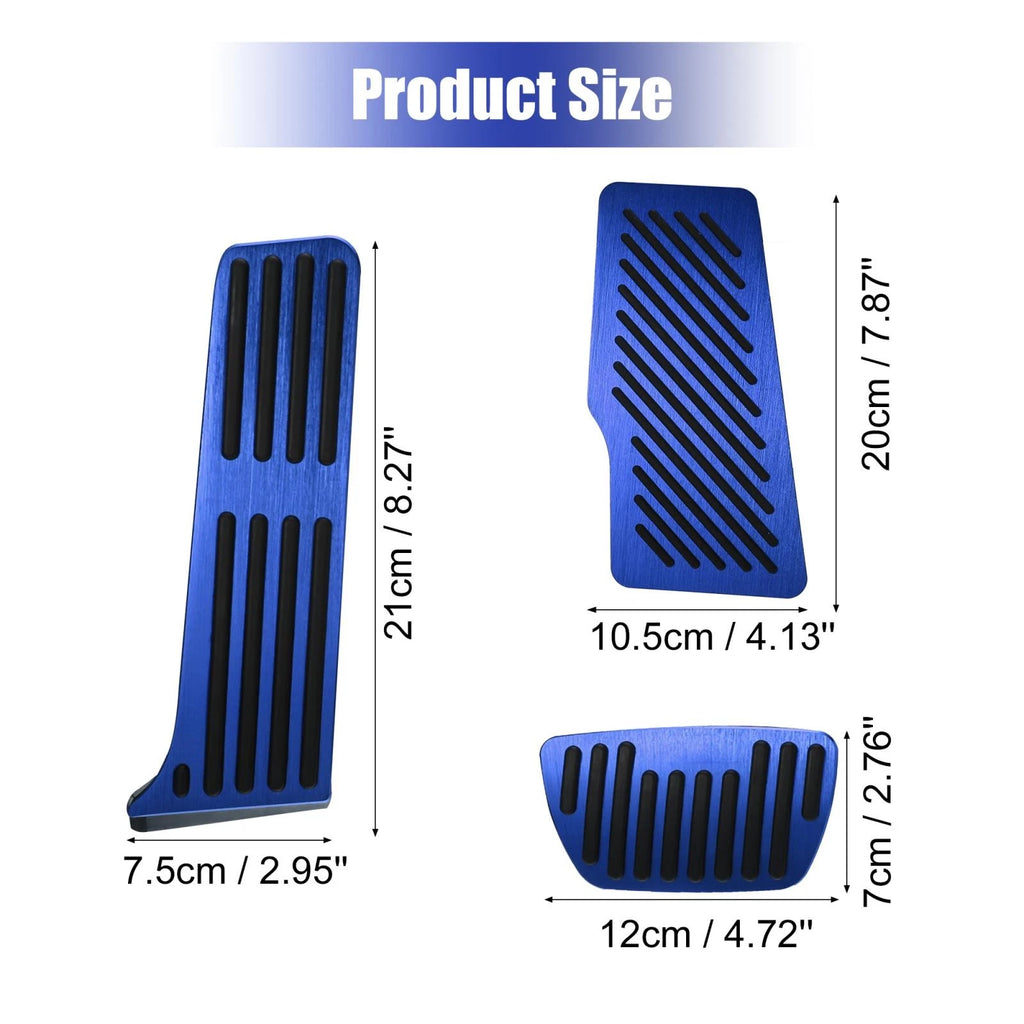 3pcs Non-Slip Blue Brake Gas Accelerator Pedal for Toyota Camry (2018–2022)