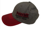 Trucker Hat Cap for Peterbilt Trucks (Adjustable, Gray Red Embroidered)