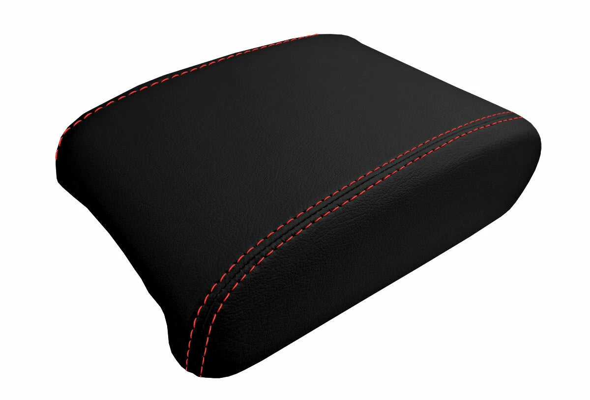 Leather Console Lid Armrest Cover for Land Rover Evoque (2012–2017) Red Stitch