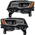Pair HID Xenon Headlights for Jeep Grand Cherokee (2014–2016) Black