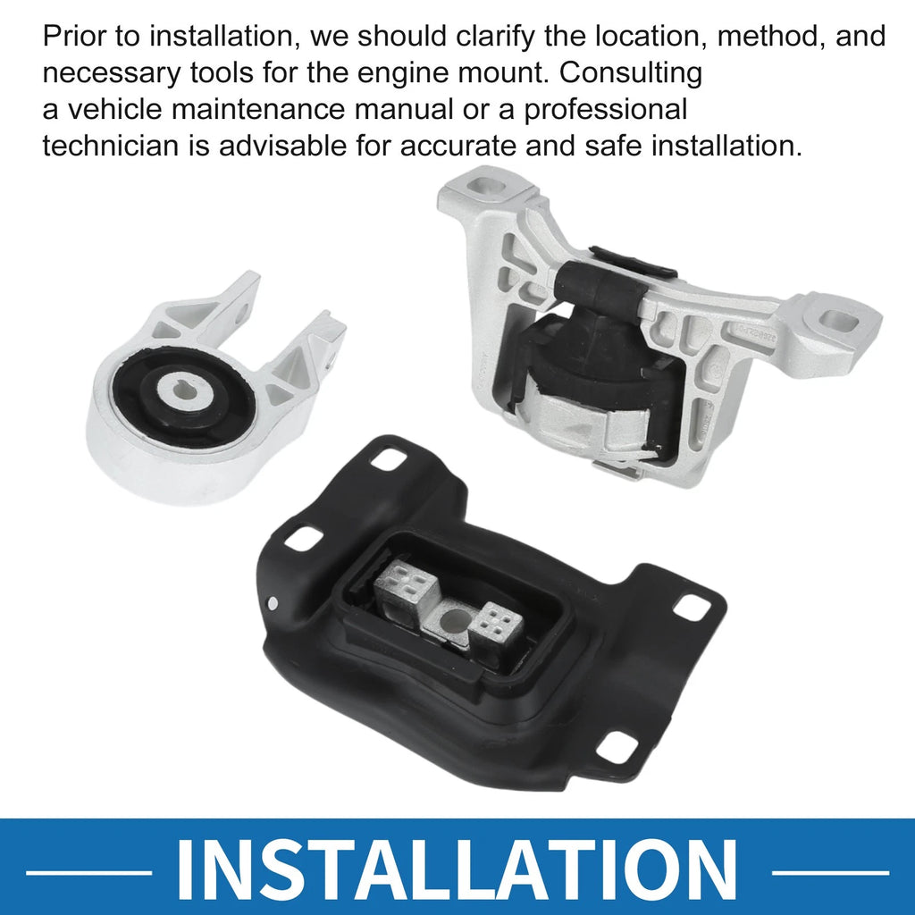 Engine Motor Trans Mount Set for Ford Escape 1.6L 2.0L 2.5L (2013–2016)