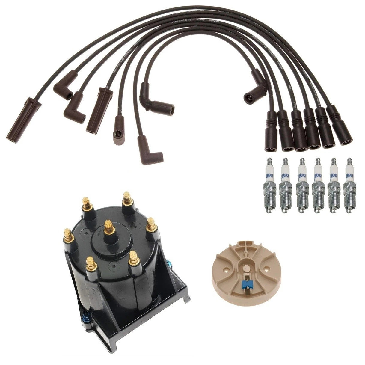 ACDelco Ignition Kit for Chevy 4.3L V6 (1996–2002) - Rotor, Cap, Wires, Plugs