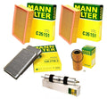 2X Mann Oil Air Carbon Cabin Fuel Filter Service Kit for BMW E39 M5 (2000–2003)