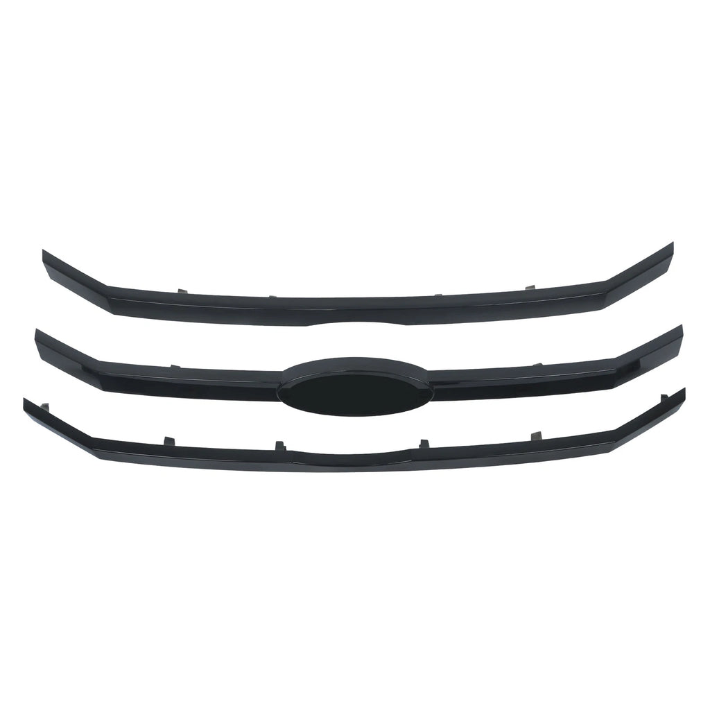 Set of 3 Front Upper Grille Bar Inserts for Ford Flex (2009-2012) Black