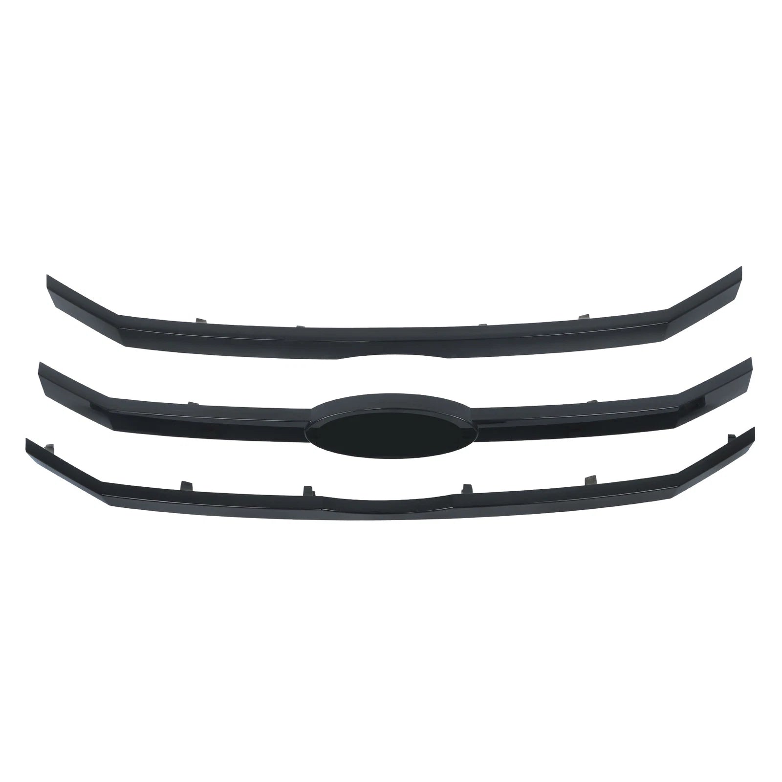 Set of 3 Front Upper Grille Bar Inserts for Ford Flex (2009-2012) Black
