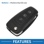 3 Buttons Keyless Entry Remote Key Shell Case for Ford Fiesta Kuga Focus Transit