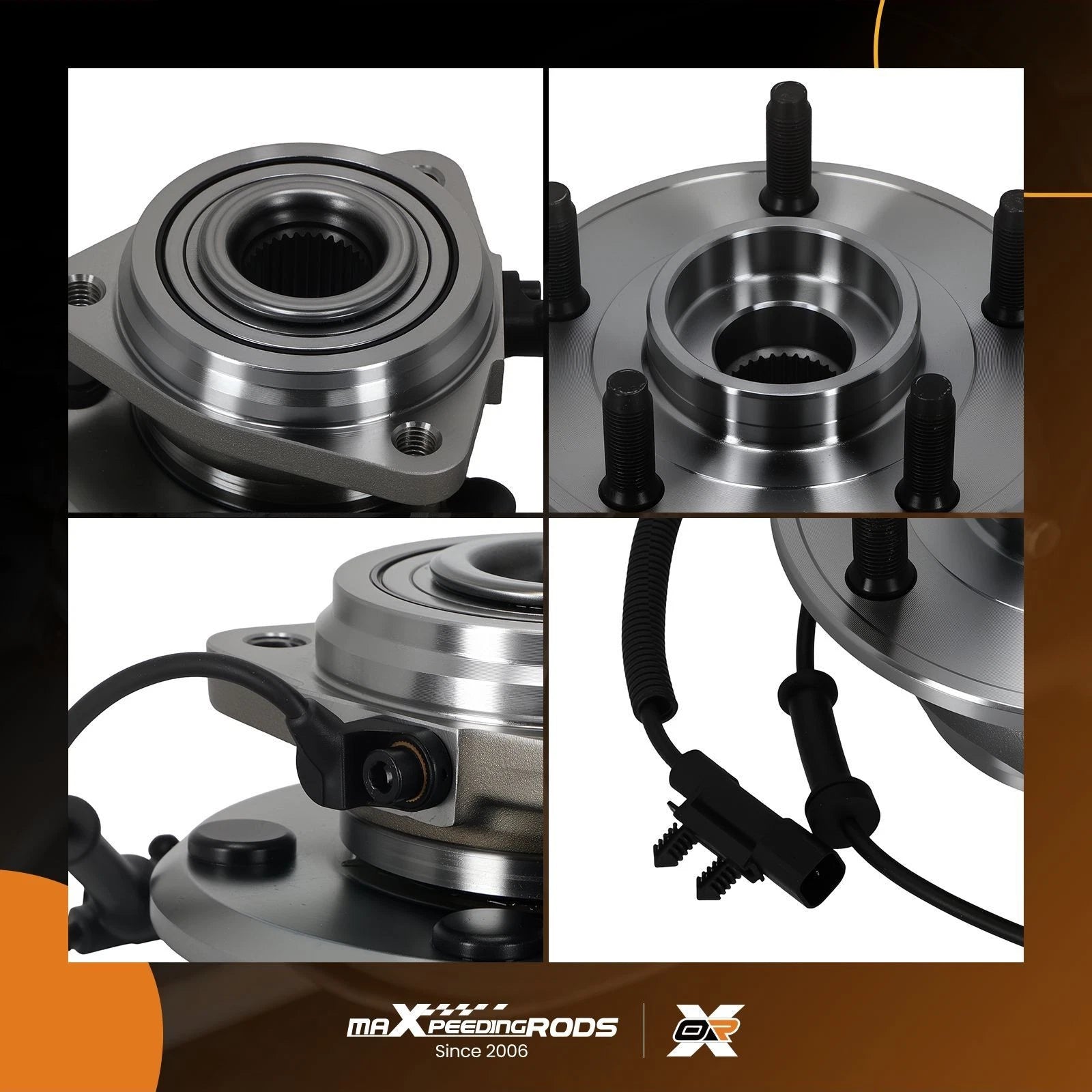 Pair Front Wheel Hub Bearing Assembly for Jeep Wrangler (2007–2010) 513272 ABS