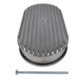 15" Oval Full Finned Polished Aluminum Air Cleaner Filter for SBC BBC 350