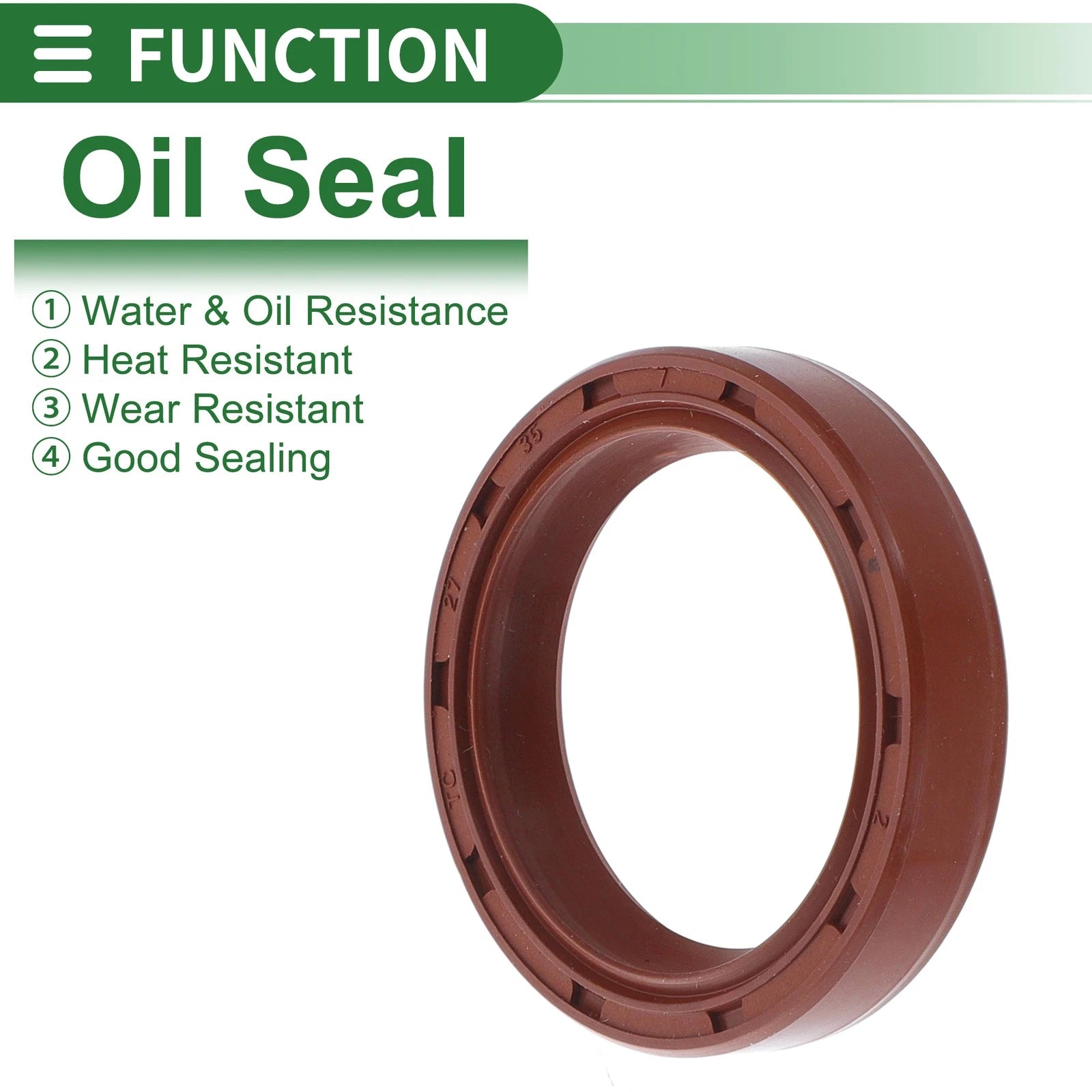 Set of 5 Oil Seal Rotary Shaft Seal FKM Rubber 27x35x7mm