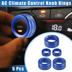 5 Pcs AC Climate Control Knob Rings for Toyota 4Runner (2010–2022) Blue