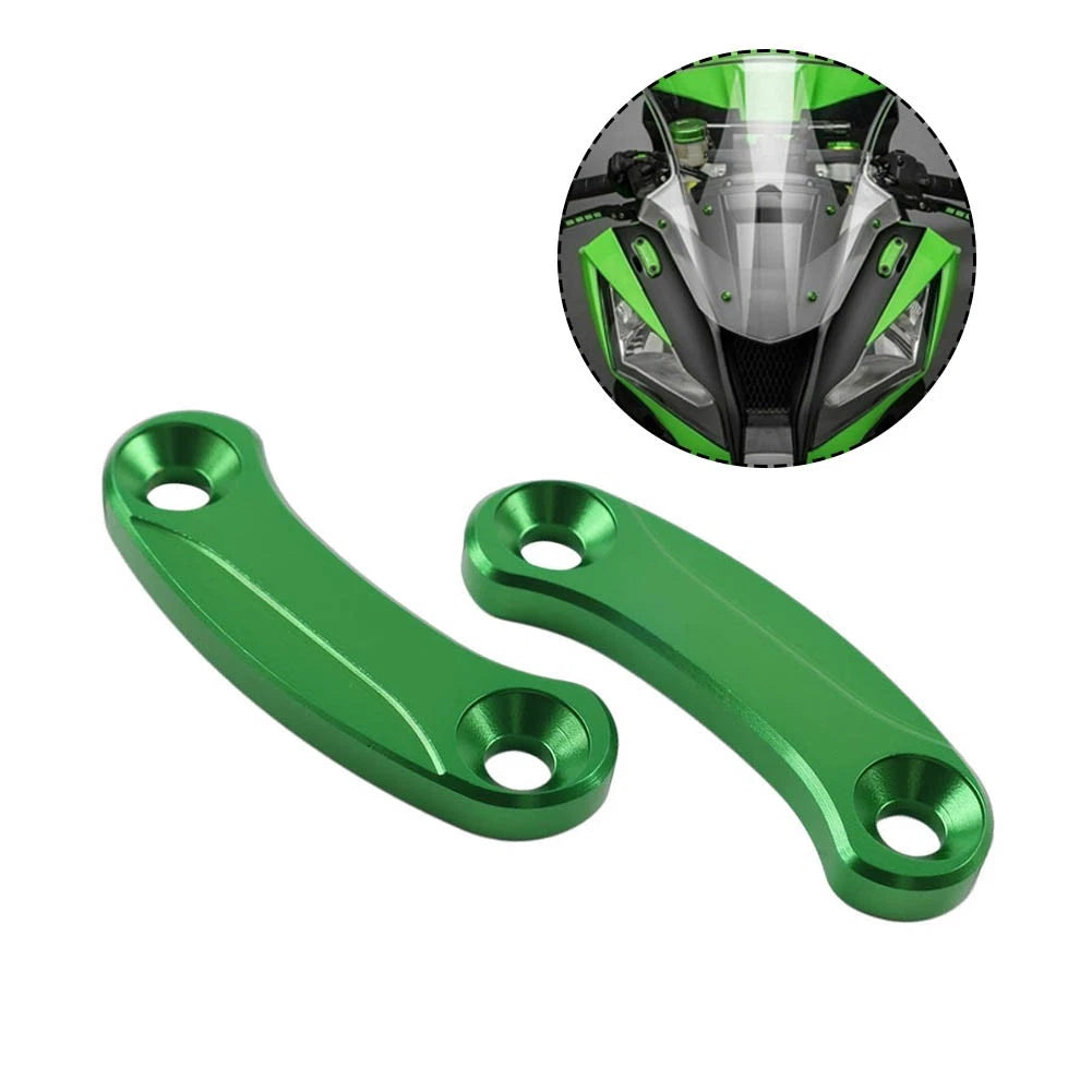 Set of 2 Rearview Mirror Block Off Base Plates for Kawasaki ZX6R ZX-10R (2016–2021)