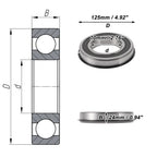Deep Groove Ball Bearing 6214NR2RS for Scooter Skateboard (70x125x24mm)