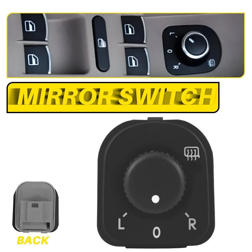 Power Rear View Mirror Switch Control for VW Jetta (2005–2010) - Black Metal