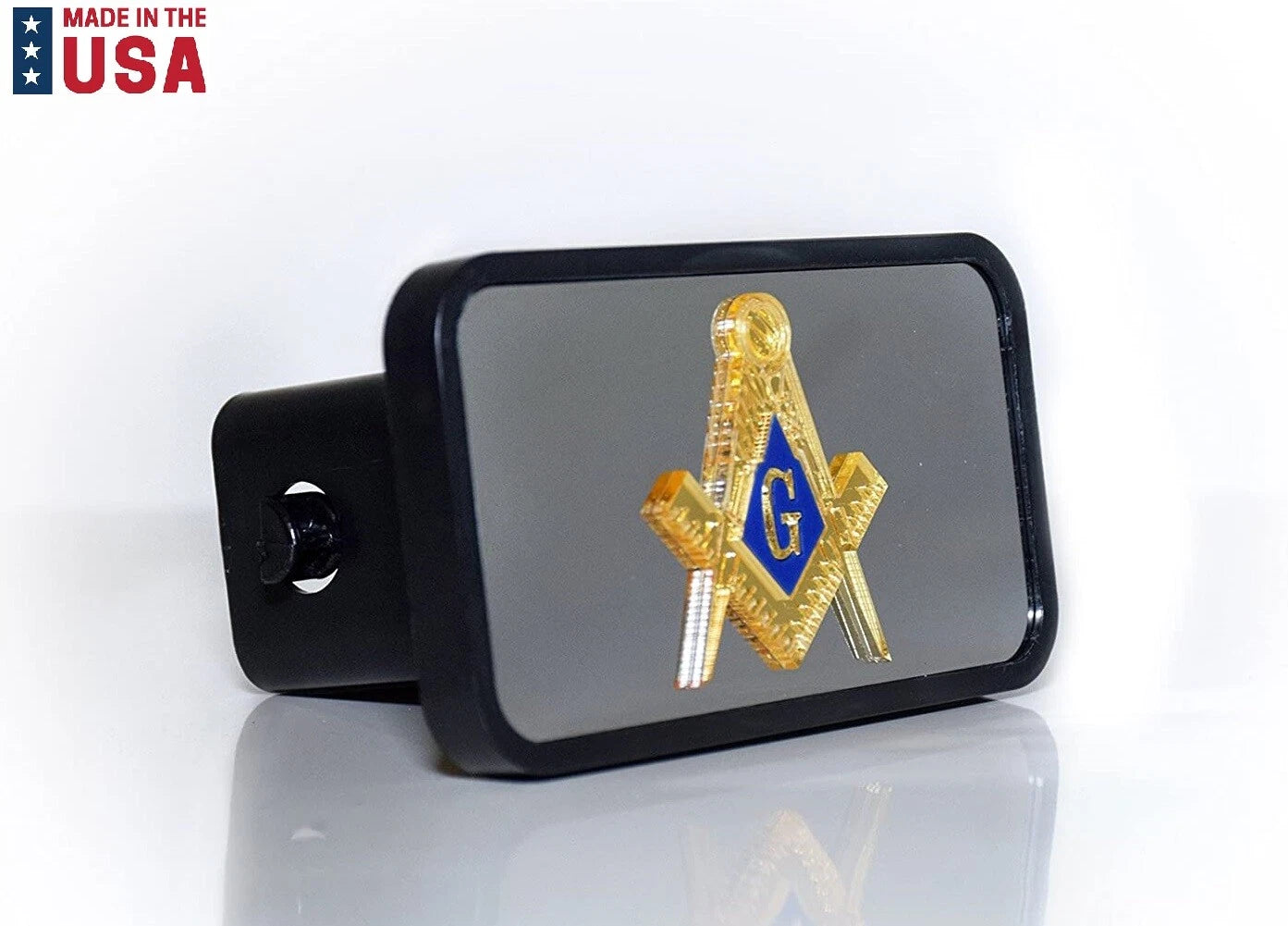 Tow Hitch Cover Emblem for 2" Receiver Freemasonry ABS Mirrored (Fits)