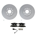 Front Rotors & Bosch QuietCast Ceramic Disc Brake Pads Kit for A3 Golf Jetta