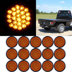 15X Amber 4" Round LED Signal Side Marker Lights for Truck Trailer