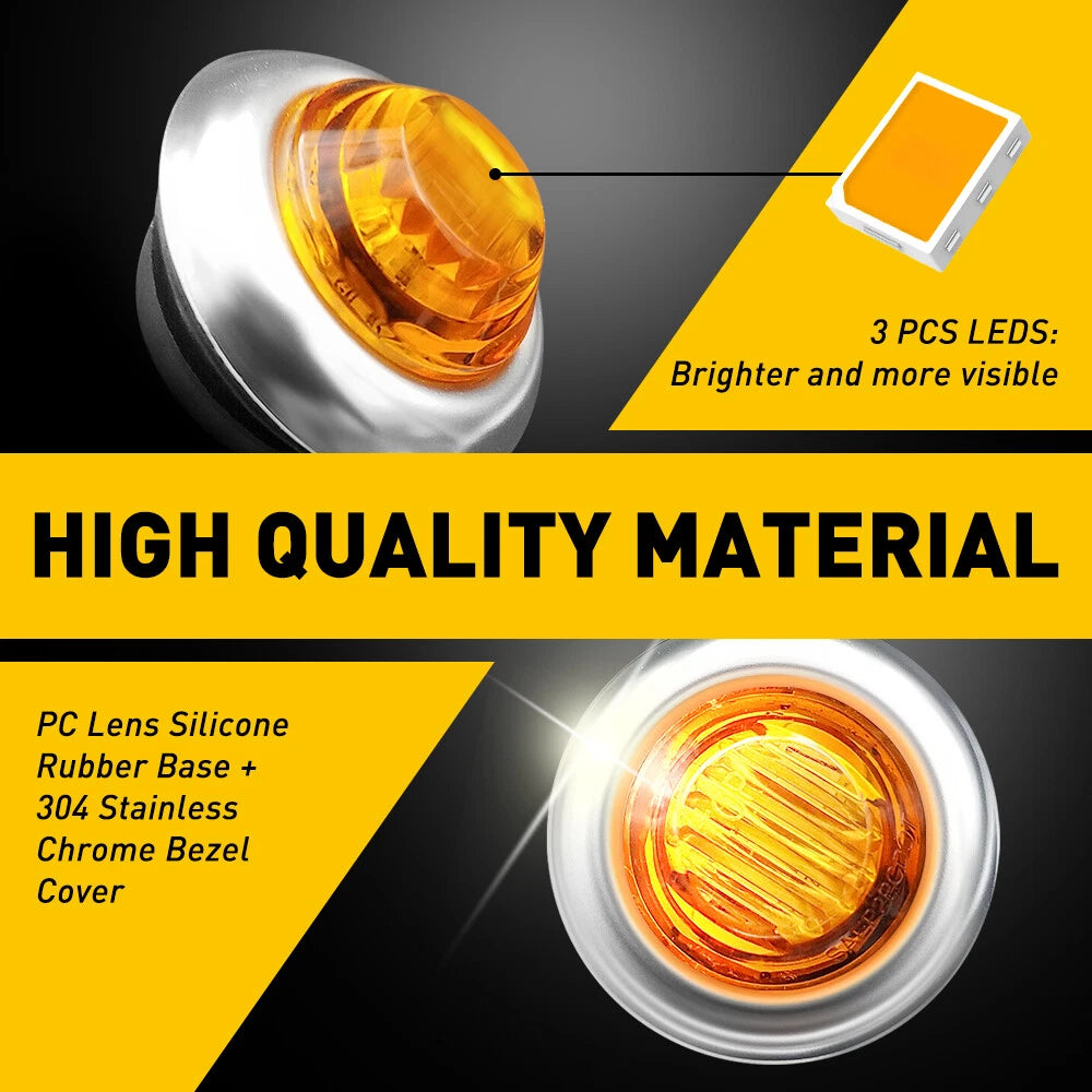 Set of 20 LED Marker Lights for Truck Trailer