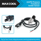 Pressure Transducer Sender Sensor for Air Oil Fuel (200PSI, 5V)