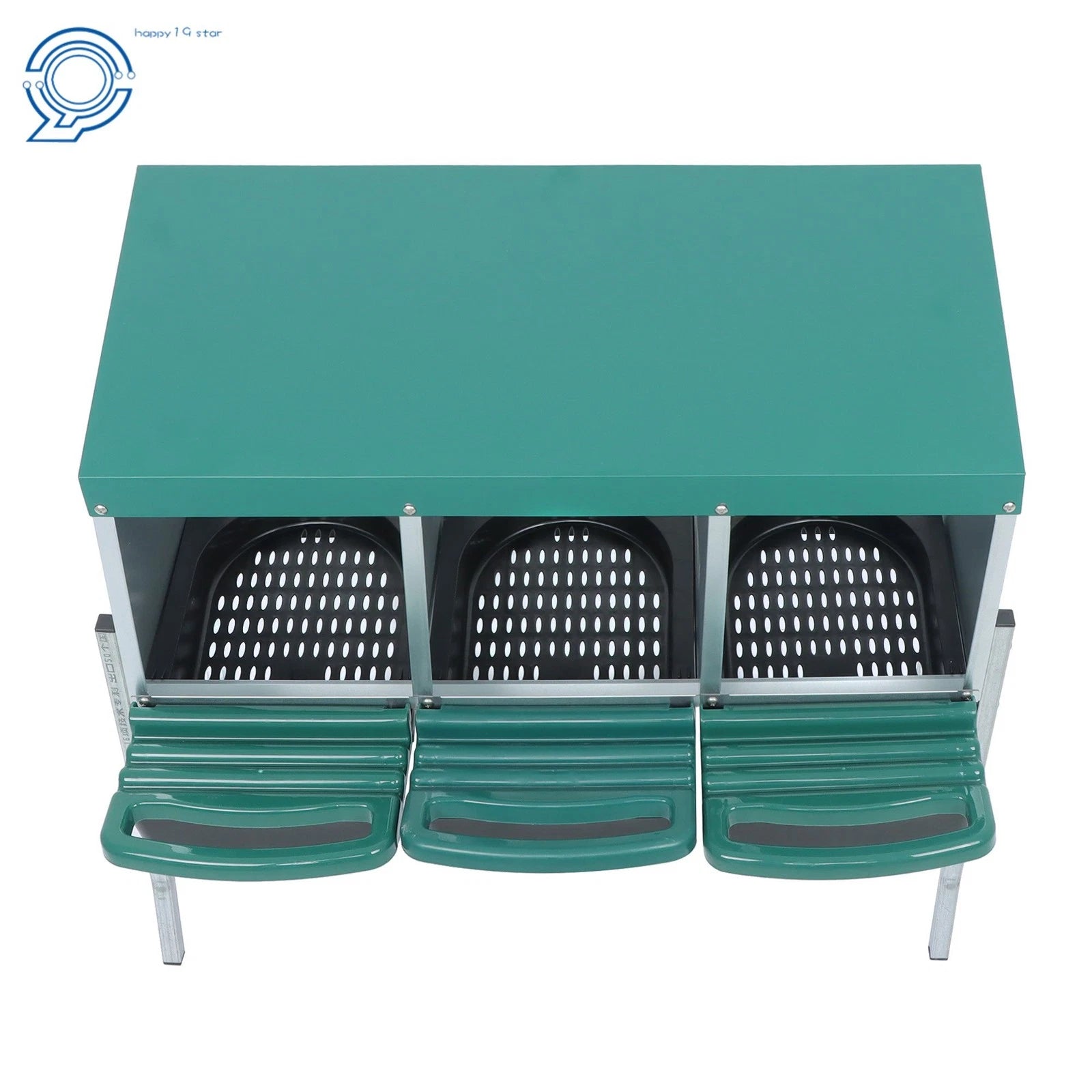 3 Hole Chicken Nesting Box with Metal Legs Roll Away