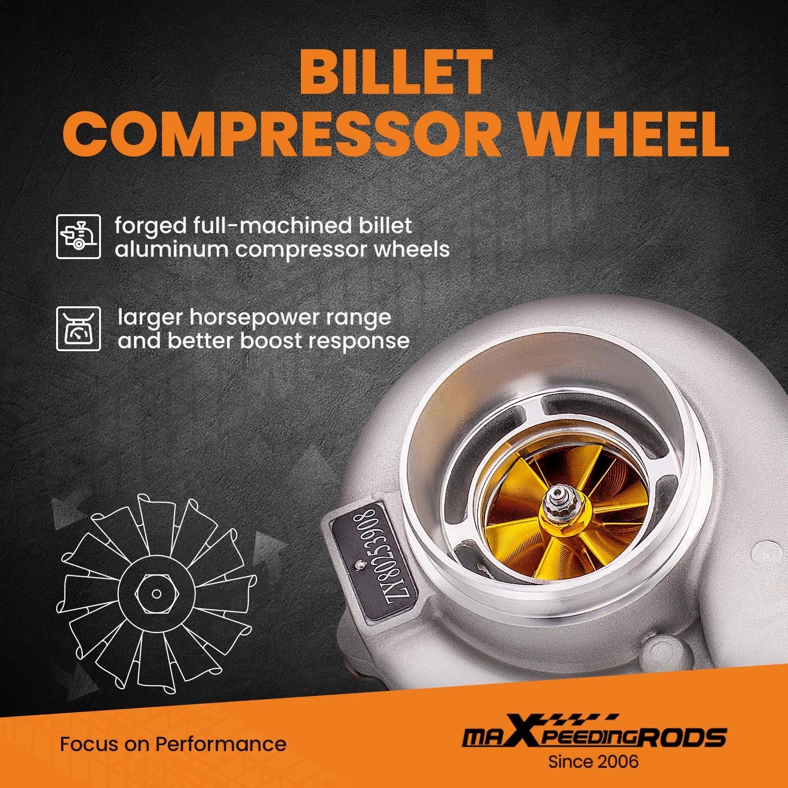 Billet GT3037 T3 Turbocharger for Universal Applications (500+ HP)