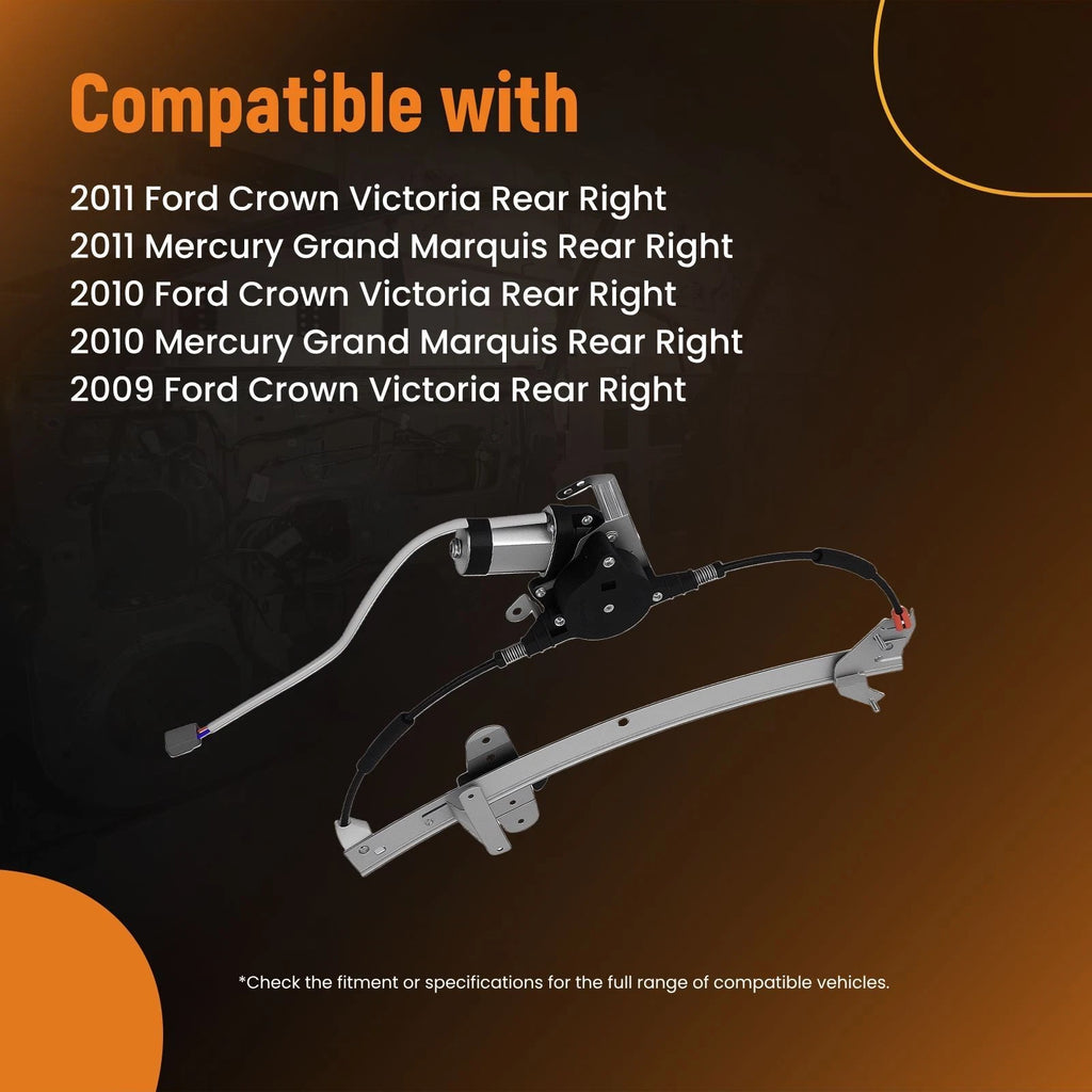 Rear Right Power Window Lifter & Motor Assembly for Crown Victoria (1992–2011)