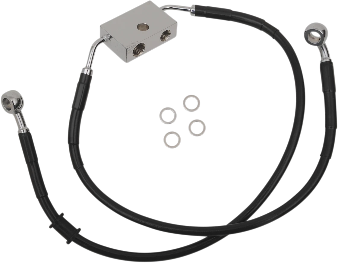 Front Brake Line +6" Black for Harley-Davidson XL 614743-6BLK