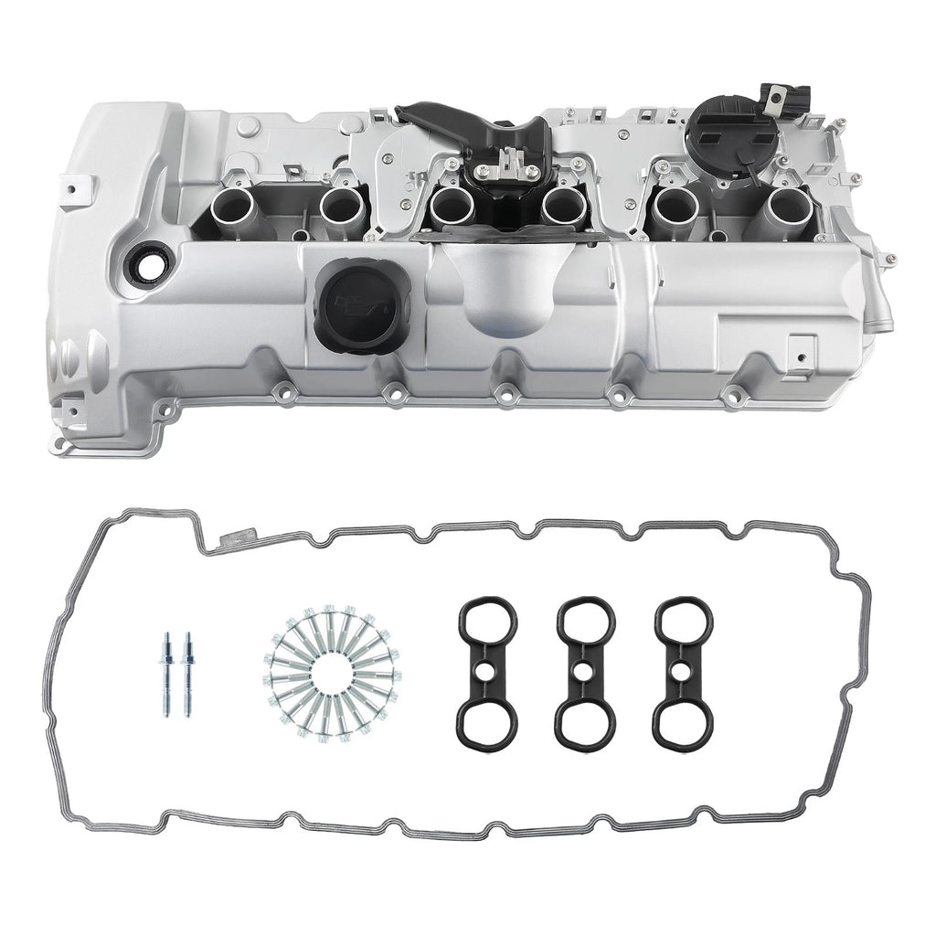 Aluminum Engine Valve Cover w/ Gasket & Bolts for BMW 128i 328i 328xi 528i X3 X5 (2008–2013)