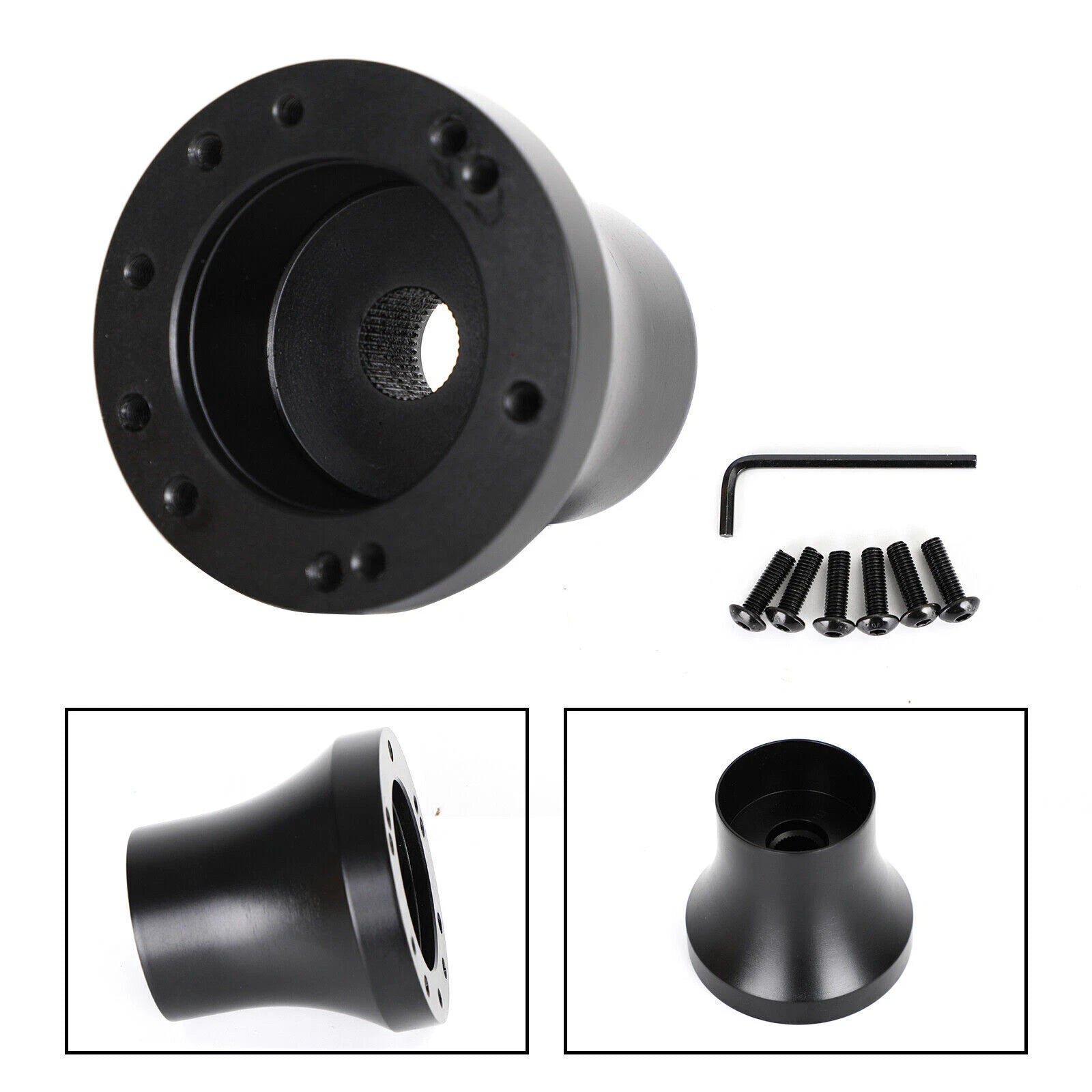 Aluminum Steering Wheel Adapter Hub for EZGO TXT & RXV (Black T9)