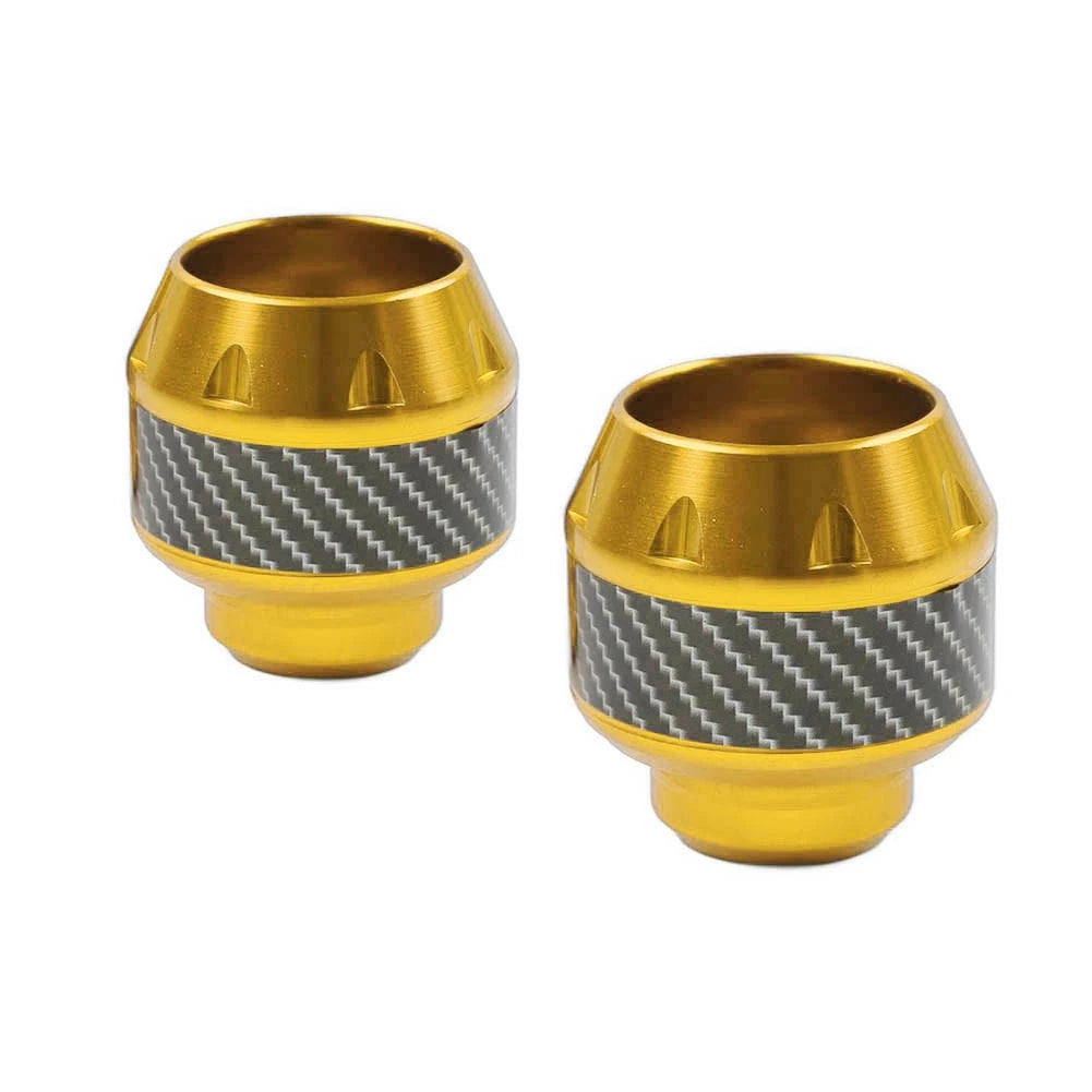 Front Fork Frame Sliders for Motorcycle (Crash Protection, Gold)