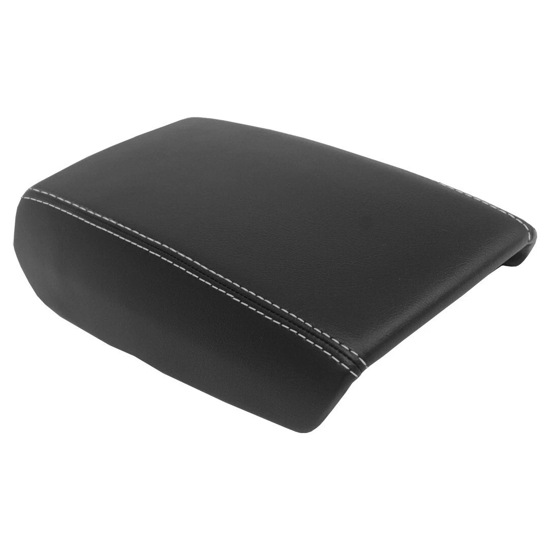 Console Lid Armrest Cover for Audi A7 (2012–2018) - PVC Leather, White Stitch