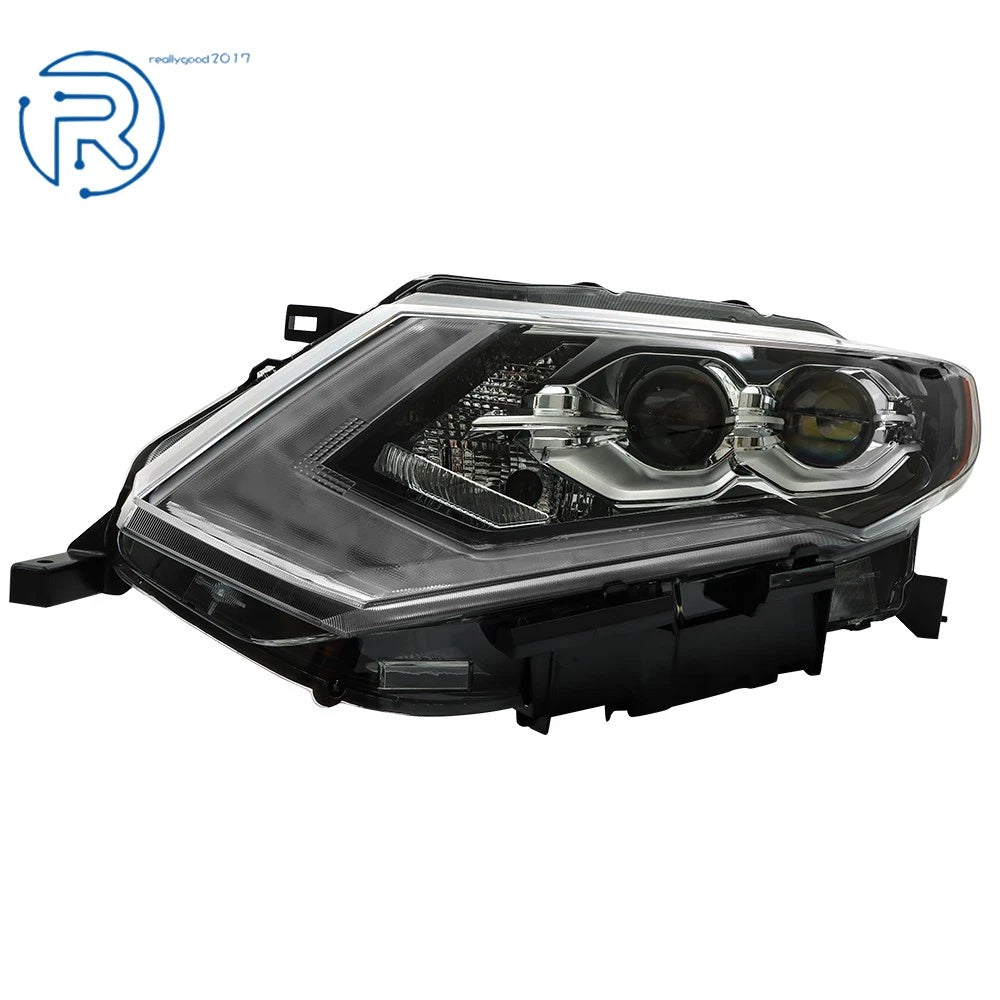 Driver Side LED Headlight Assembly for Nissan Rogue (2017-2020) Chrome Clear Lens
