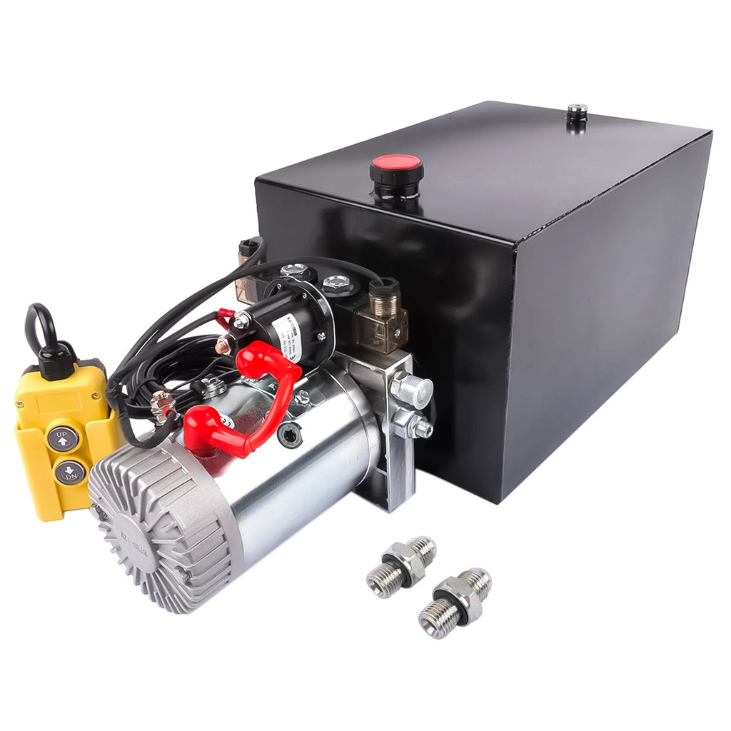Hydraulic Power Unit for Dump Trailers (12V, 20 Quart Steel Reservoir)